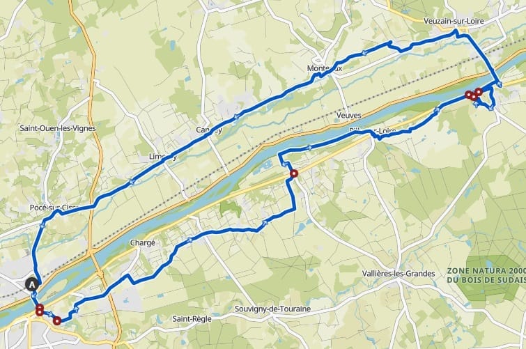 Velo-ClosAllegria-Chaumont-carte Loire à vélo Gite Amboise